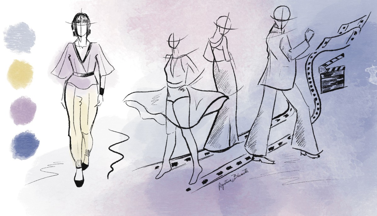 Ilustración de vestuario con Agustina Blumetti y Gabriela Gugliottella