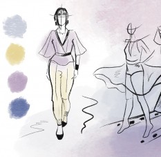 Ilustración de vestuario con Agustina Blumetti y Gabriela Gugliottella