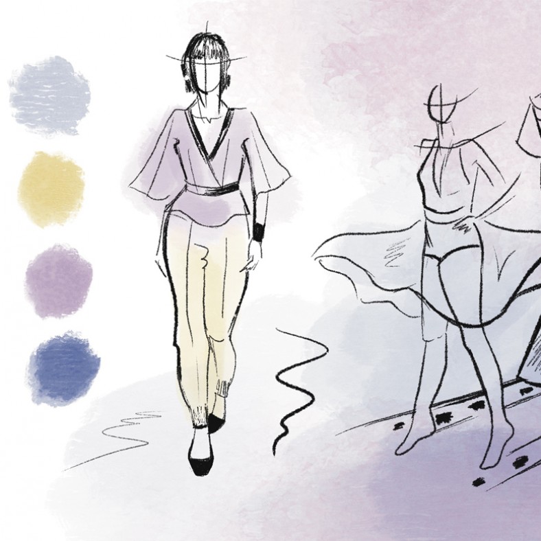 Ilustración de vestuario con Agustina Blumetti y Gabriela Gugliottella